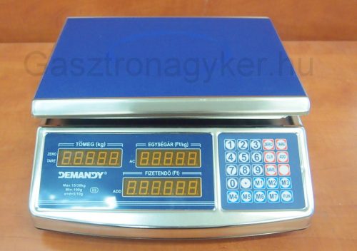 Mérleg, árszorzós 30 kg, hitelesített