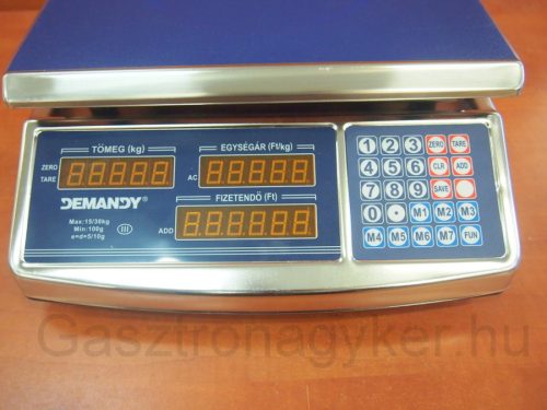 Mérleg, árszorzós 30 kg, hitelesített