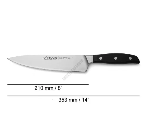 Szakácskés, 21 cm kovácsolt penge, Arcos Manhattan 