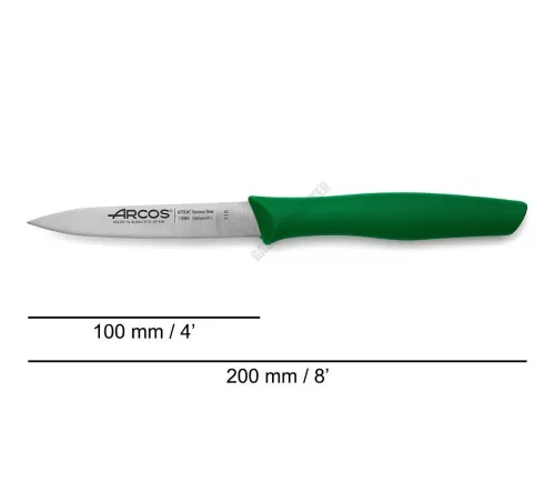 Hámozókés, 10 cm penge, zöld nyél, Arcos Nova  