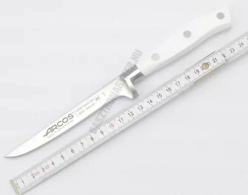 Csontozókés, 13 cm kovácsolt pengével, Arcos Riviera Blanc, fehér szegecselt nyéllel