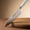 Santoku japán kés, 18 cm kovácsolt pengével, Arcos Riviera Blanc, fehér szegecselt nyéllel