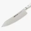 Santoku japán kés, 18 cm kovácsolt pengével, Arcos Riviera Blanc, fehér szegecselt nyéllel