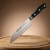 Santoku japán kés, 14 cm kovácsolt pengével, Arcos Riviera, fekete szegecselt nyéllel