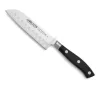 Santoku japán kés, 14 cm kovácsolt pengével, Arcos Riviera, fekete szegecselt nyéllel