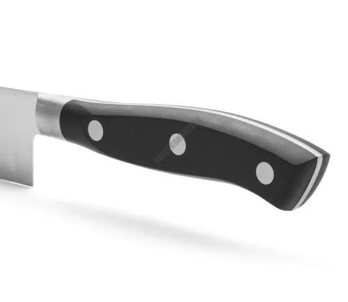 Santoku japán kés, 14 cm kovácsolt pengével, Arcos Riviera, fekete szegecselt nyéllel