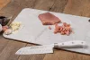 Santoku japán kés, 14 cm kovácsolt pengével, Arcos Riviera Blanc, fehér szegecselt nyéllel
