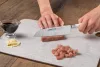 Santoku japán kés, 14 cm kovácsolt pengével, Arcos Riviera Blanc, fehér szegecselt nyéllel