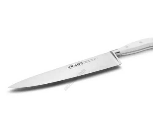 Szakácskés, 25 cm kovácsolt pengével, Arcos Riviera Blanc, fehér szegecselt nyéllel