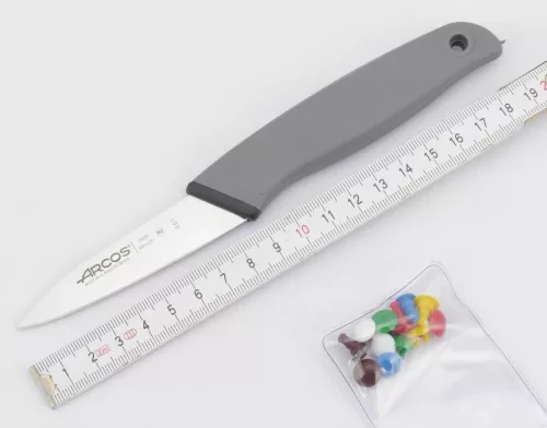 Hámozókés, 8 cm penge, Arcos Colour Prof, csúszásmentes gumírozott nyél