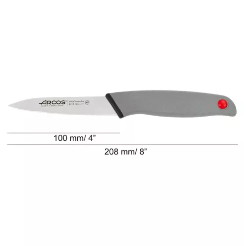 Hámozókés, 10 cm penge, Arcos Colour Prof, csúszásmentes gumírozott nyél