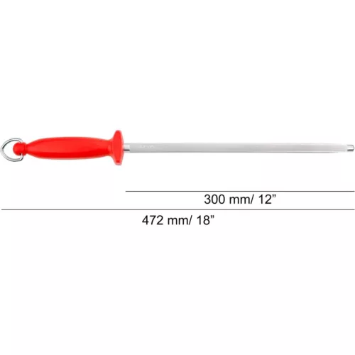 Fenőacél kerek 30 cm, piros nyél, prémium, Arcos