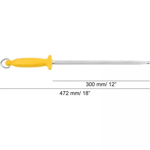 Fenőacél kerek 30 cm, sárga nyél, prémium, Arcos