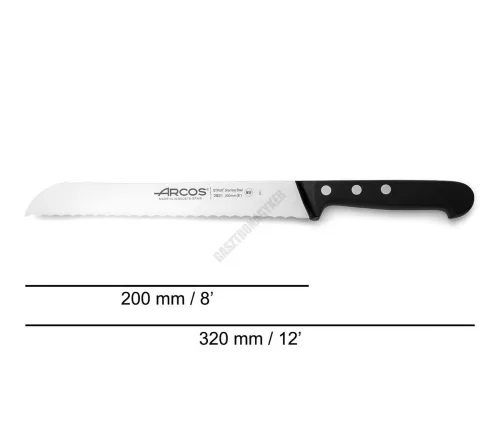 Kenyérvágó kés, 20 cm-es penge, Arcos Universal