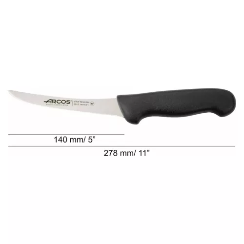 Csontozókés, 14 cm rozsdamentes penge, Arcos 2900, fekete polipropilén nyél