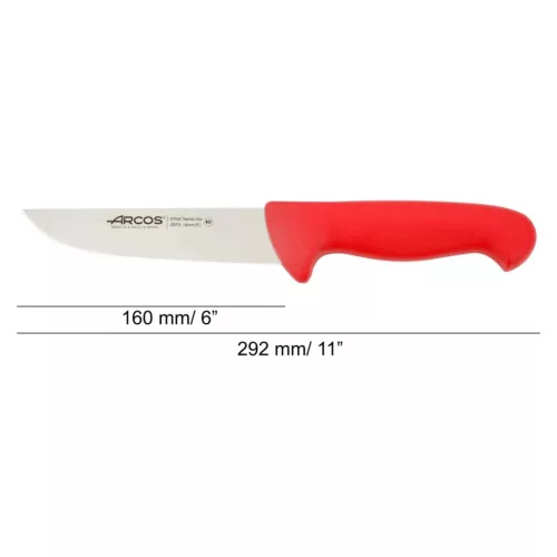 Henteskés, 16 cm rozsdamentes penge, Arcos 2900, piros polipropilén nyél