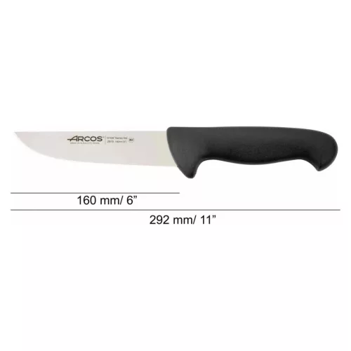 Henteskés, 16 cm rozsdamentes penge, Arcos 2900, fekete polipropilén nyél