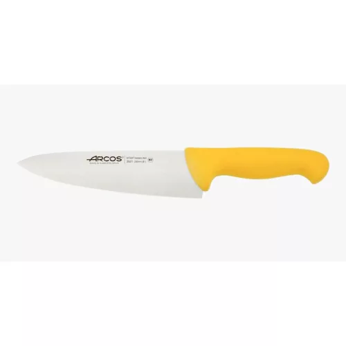 Szakácskés, 20 cm rozsdamentes penge, Arcos 2900, sárga polipropilén nyél