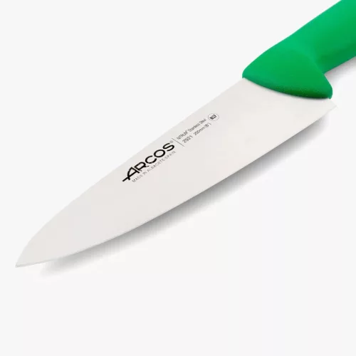 Szakácskés, 20 cm rozsdamentes penge, Arcos 2900, zöld polipropilén nyél