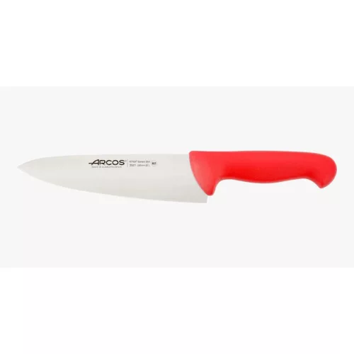 Szakácskés, 20 cm rozsdamentes penge, Arcos 2900, piros polipropilén nyél