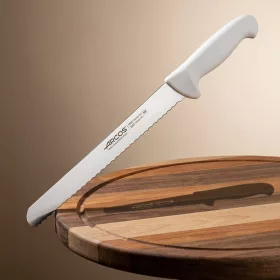   Tortakés, 25 cm rozsdamentes penge, Arcos 2900, fehér polipropilén nyél