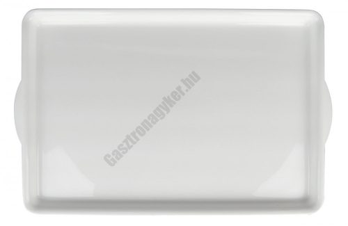 Műanyag füles tálca, nagy méret, 43×28 cm, fehér
