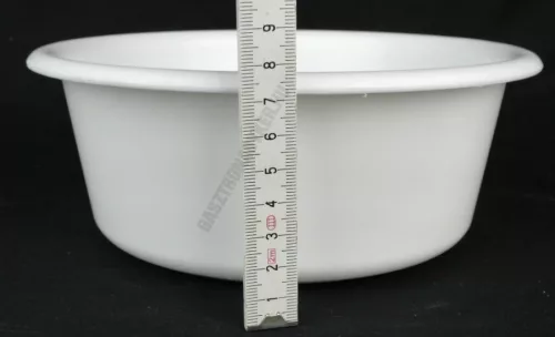 Műanyag tál, 20 cm, erős, 1,5 liter, fehér