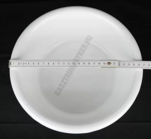 Műanyag tál, 26 cm, erős, 3 liter, fehér