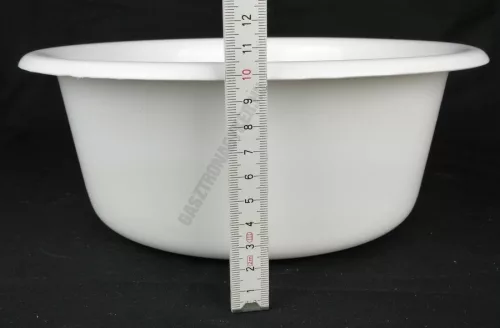 Műanyag tál, 26 cm, erős, 3 liter, fehér