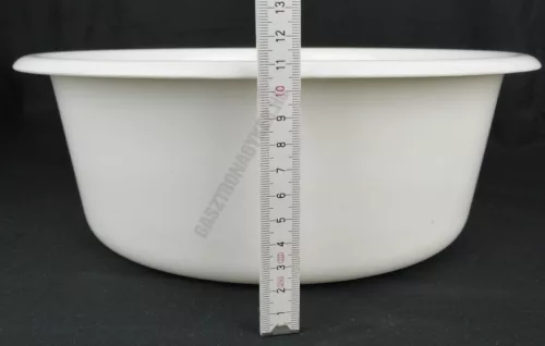 Műanyag tál, 30 cm, erős, 5 liter, fehér