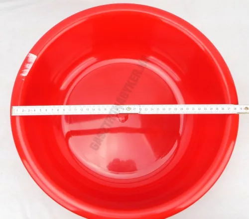 Műanyag tál, lavór, 40 cm erős, 9 liter, piros