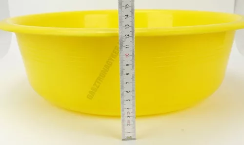 Műanyag tál, lavór, 40 cm, 9 liter, sárga