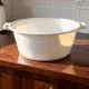 Műanyag füles tál, erős, 36 cm, 9 liter, fehér