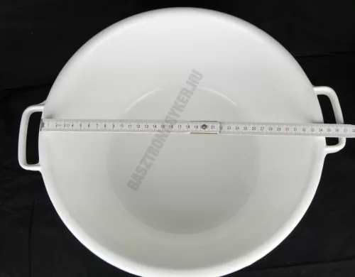 Műanyag füles tál, erős, 36 cm, 9 liter, fehér