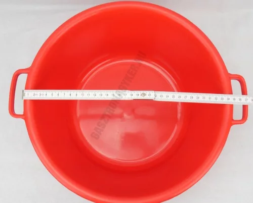Műanyag tál, erős peremfüles, 9 liter, 36 cm, piros