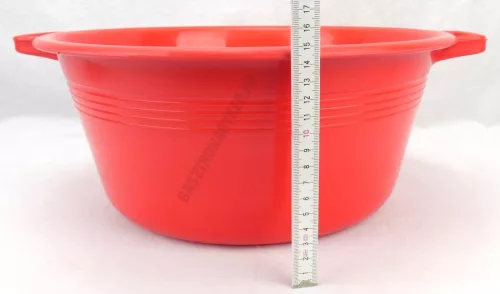 Műanyag tál, erős peremfüles, 9 liter, 36 cm, piros