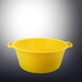 Műanyag tál, peremfüles, 36 cm, 9 liter, sárga