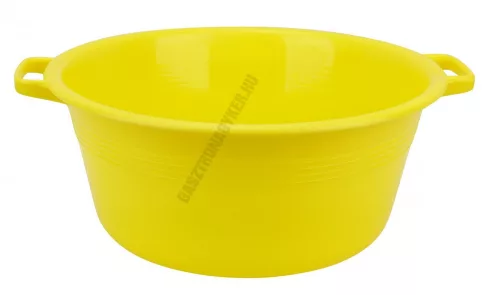 Műanyag tál, peremfüles, 36 cm, 9 liter, sárga