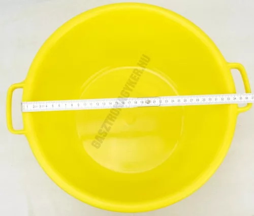 Műanyag tál, peremfüles, 36 cm, 9 liter, sárga