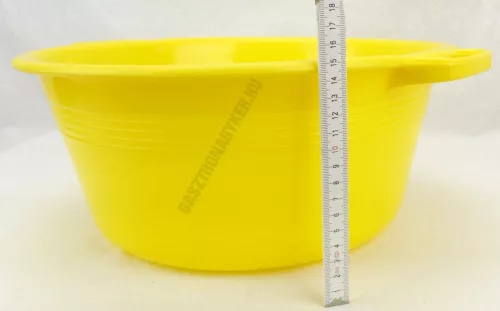 Műanyag tál, peremfüles, 36 cm, 9 liter, sárga