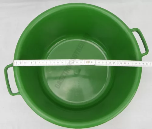 Műanyag tál, peremfüles, 36 cm, 9 liter, zöld