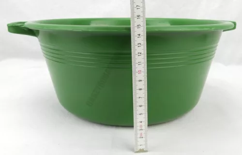 Műanyag tál, peremfüles, 36 cm, 9 liter, zöld