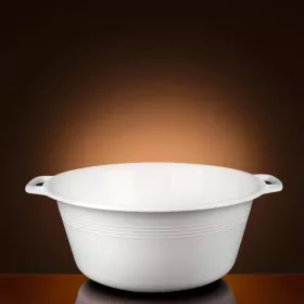 Műanyag tál, peremfüles, 40 cm, 13 liter, fehér