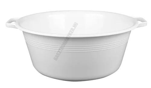 Műanyag tál, peremfüles, 40 cm, 13 liter, fehér