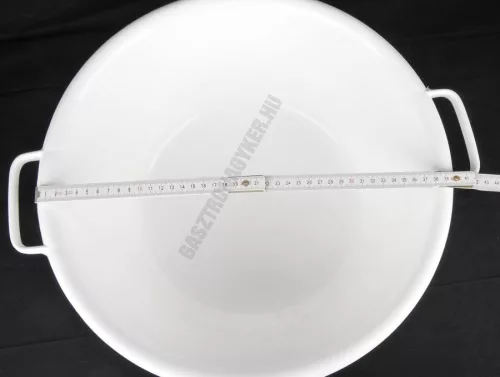 Műanyag tál, peremfüles, 40 cm, 13 liter, fehér