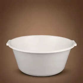 Fogantyús tál, 40×17 cm, 15 liter, fehér, műanyag