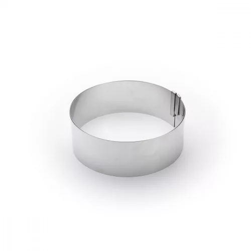 Sütőkeret, tortakarika, állítható kör, 18-36 cm között, 6,5 cm, de Buyer, rozsdamentes
