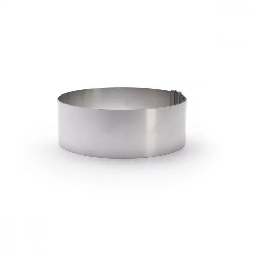Sütőkeret, tortakarika, állítható kör, 18-36 cm között, 6,5 cm, de Buyer, rozsdamentes