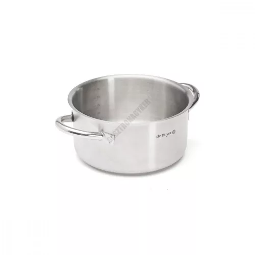 Alacsony lábas, 3,1 l, de Buyer, 20 cm átm., 18/10 rozsdamentes