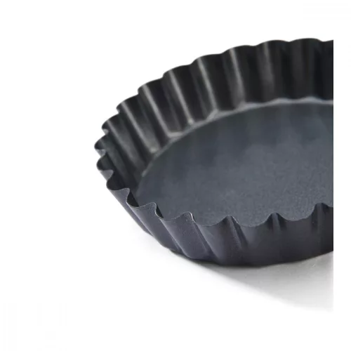Tortaforma bordázott, ferde éllel, kerek, 10×2 cm